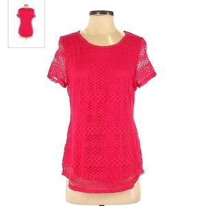 Leo Nicole pink lace top